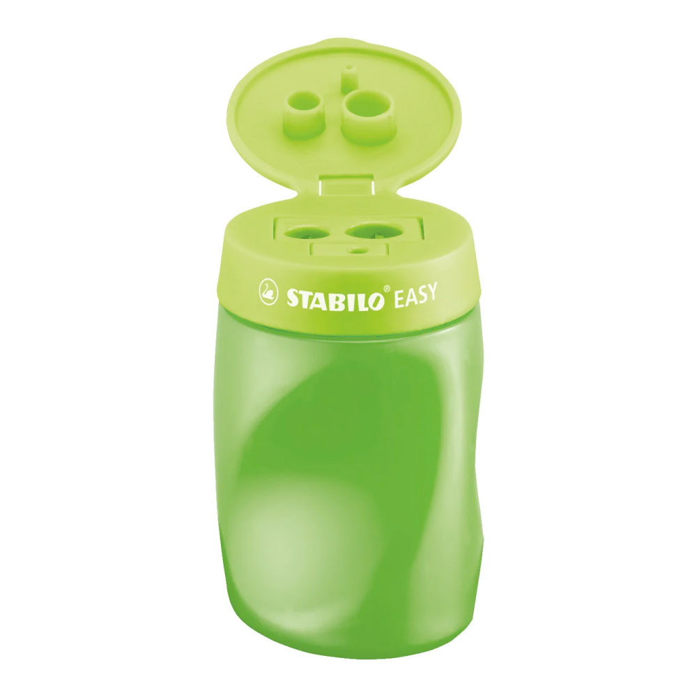 STABILO Ergonomischer Dosenspitzer EASYsharpener grün Rechtshänder geöffnet