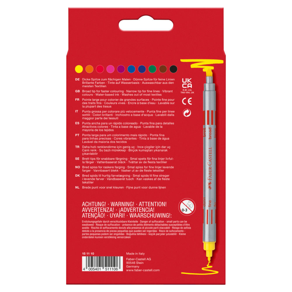 FABER-CASTELL Fasermaler - Filzstift Doppelfasermaler 10er Set hinten
