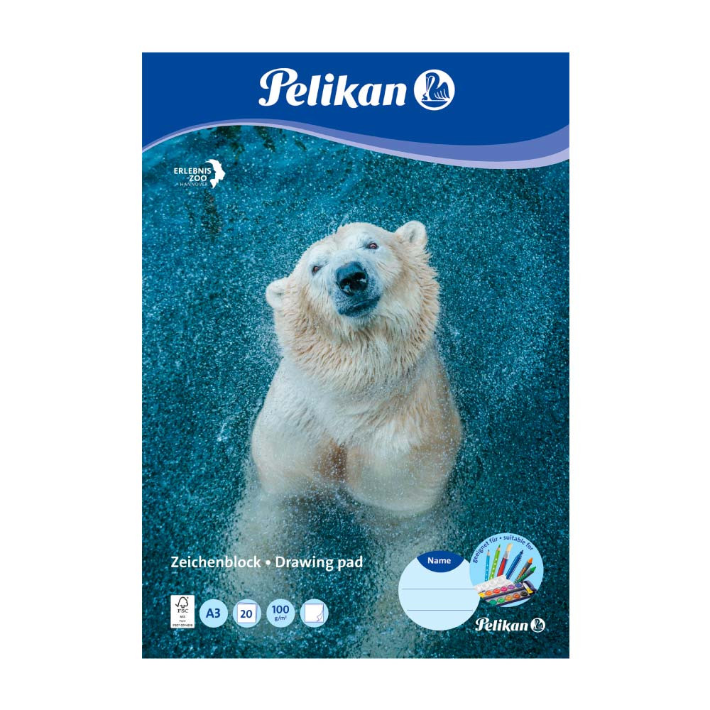 PELIKAN Zeichenblock DIN A3 20 Blatt Motiv Eisbär
