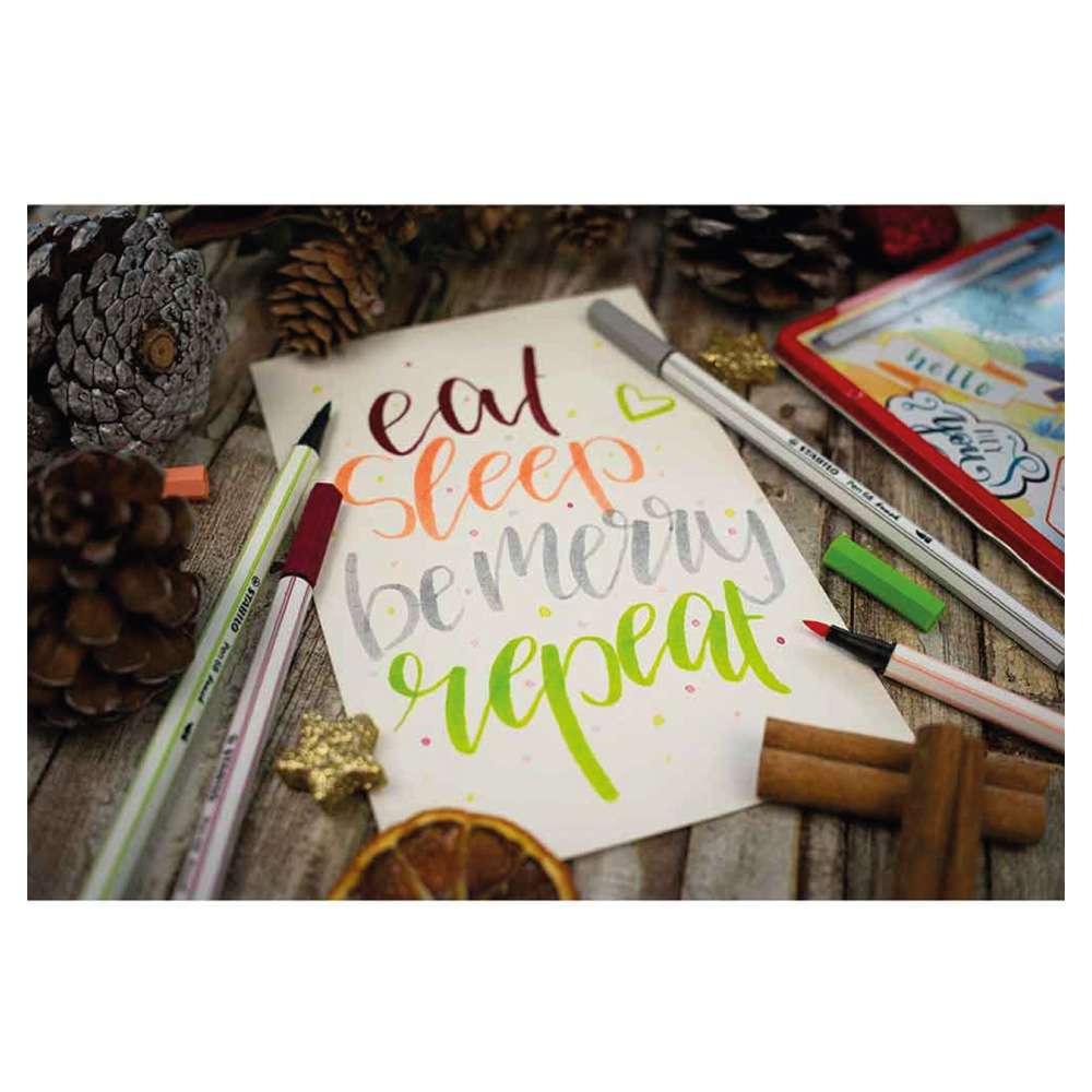 STABILO Premium-Filzstift Pen 68 brush schreiben Blatt