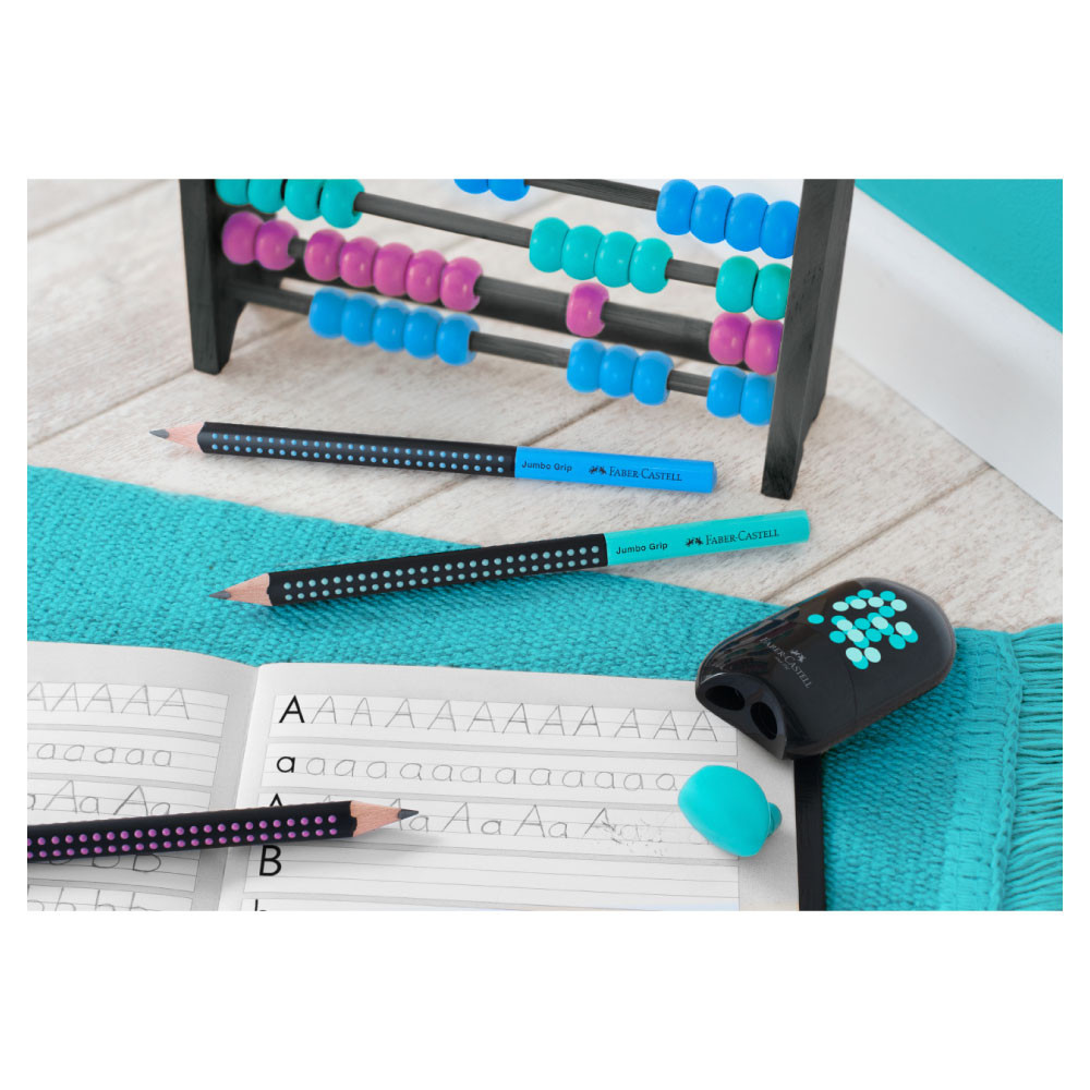 FABER-CASTELL Bleistift Jumbo Grip Two Tone schwarz-blau Tisch Deko