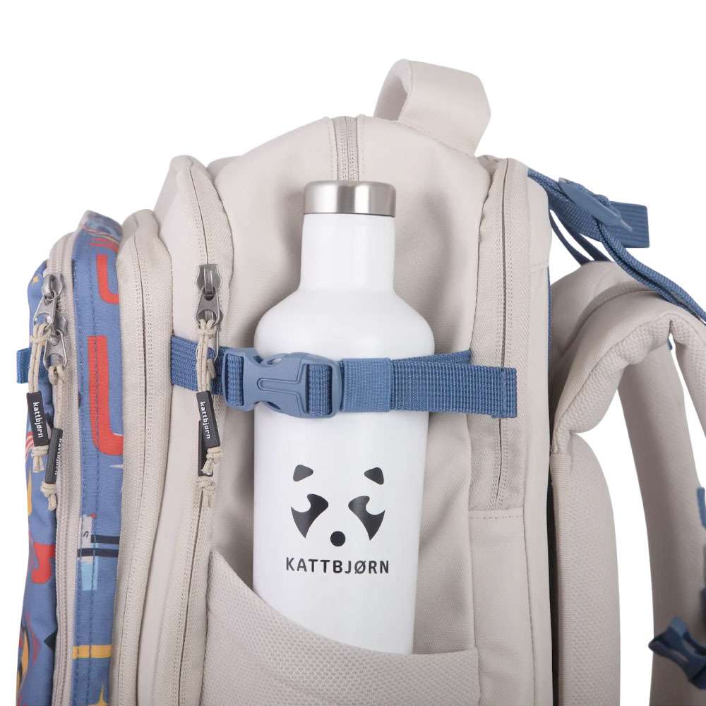 KATTBJÖRN Schulrucksack Classic Party Animals seitlich Trinkflasche