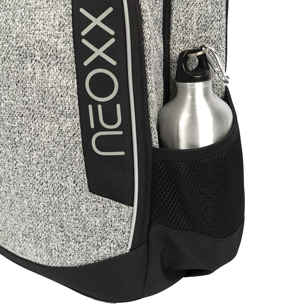 NEOXX Schulrucksack Flow Wool the World Trinkflasche