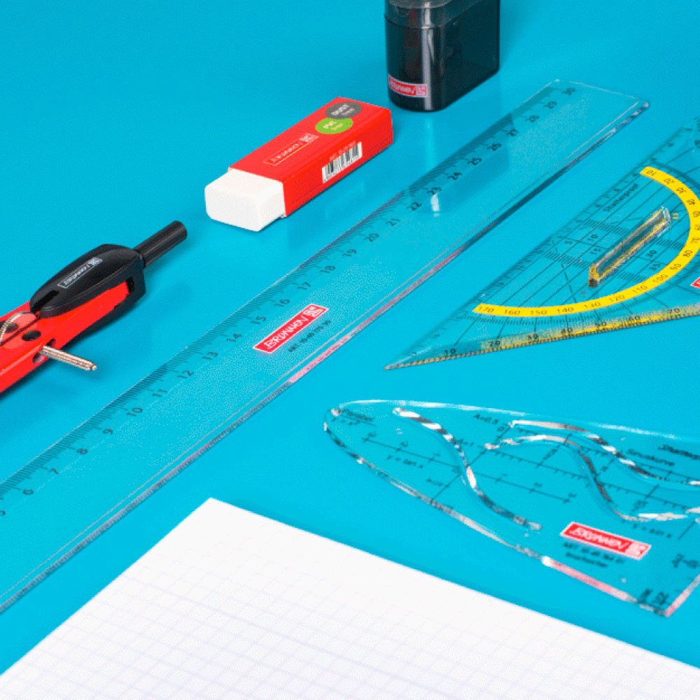 BRUNNEN Lineal glasklar mit Schulmaterial