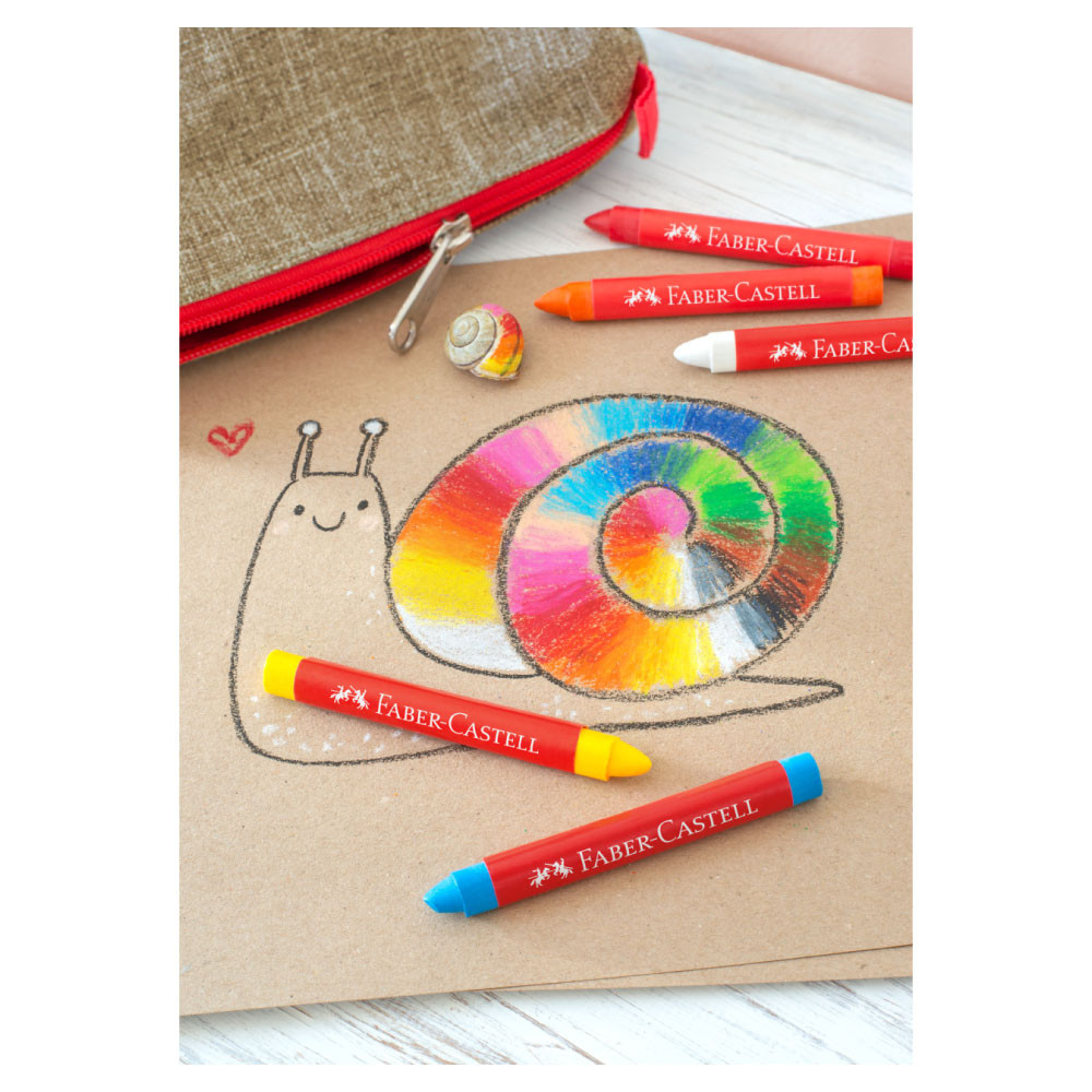FABER-CASTELL Wachsmalkreide - wasserfest 12er Set Deko