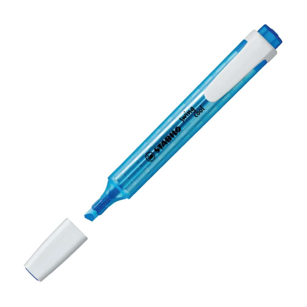 STABILO Textmarker swing cool 8er Set blau Kappe