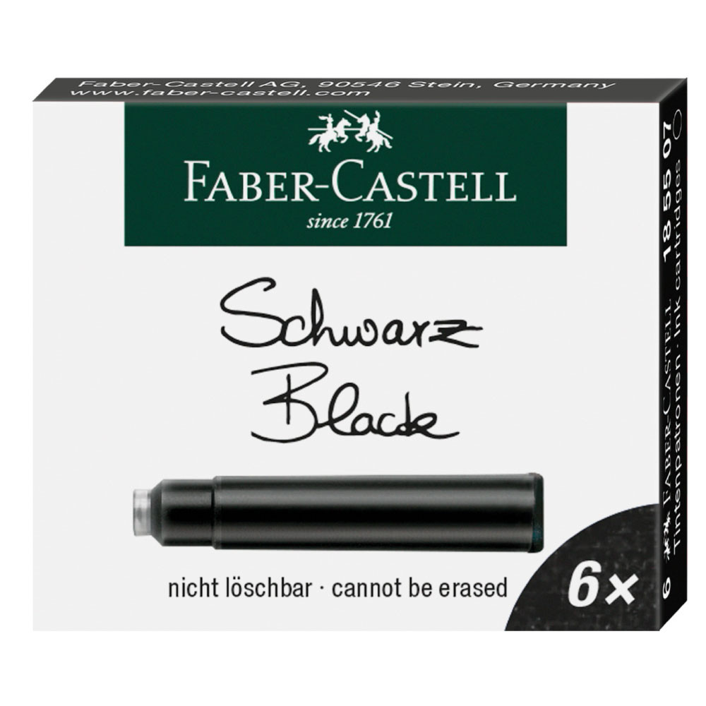 FABER-CASTELL Tintenpatronen 6er Set schwarz