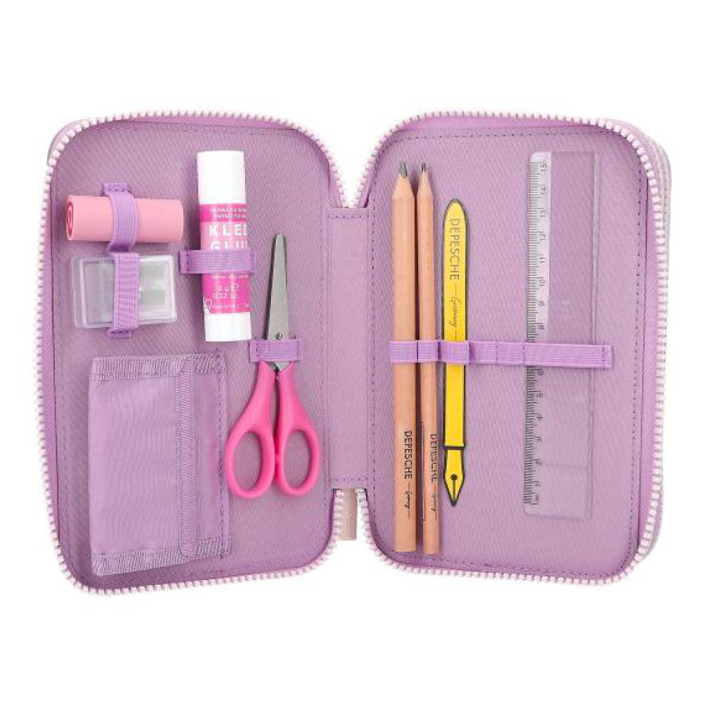 TOPModel 3 Fach Federtasche LED Hunde Stimmungsbarometer - offen