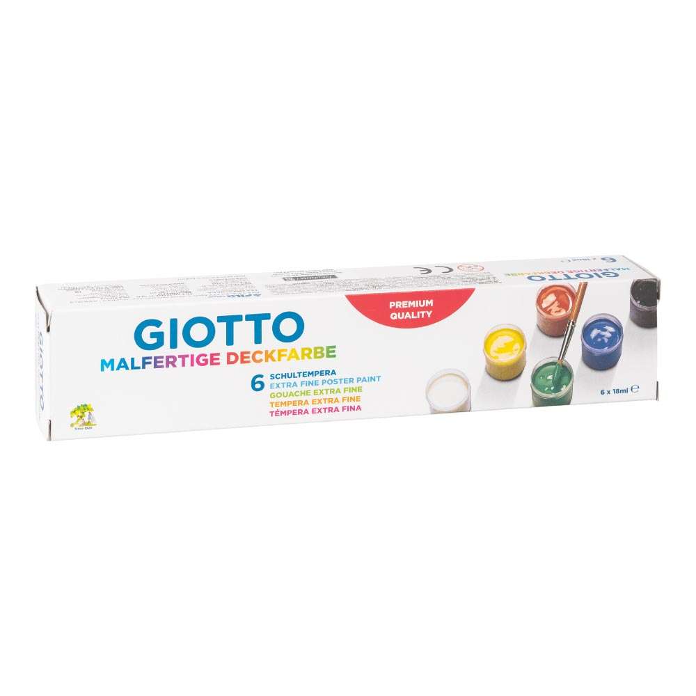 GIOTTO Malfertige Deckfarbe 6er Set alle Farben Verpackung