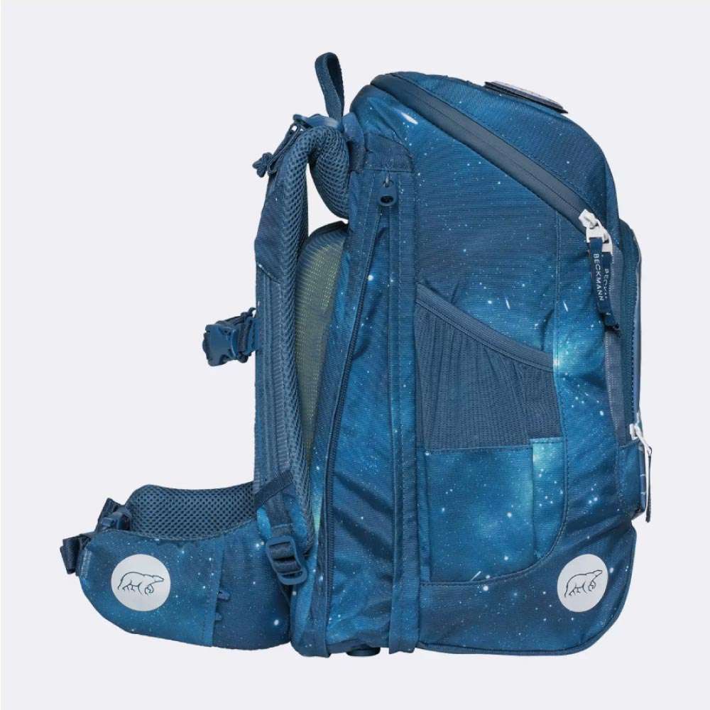BECKMANN Schulranzen ACTIVE AIR FLX 6 tlg - Space Mission seitlich geöffnet