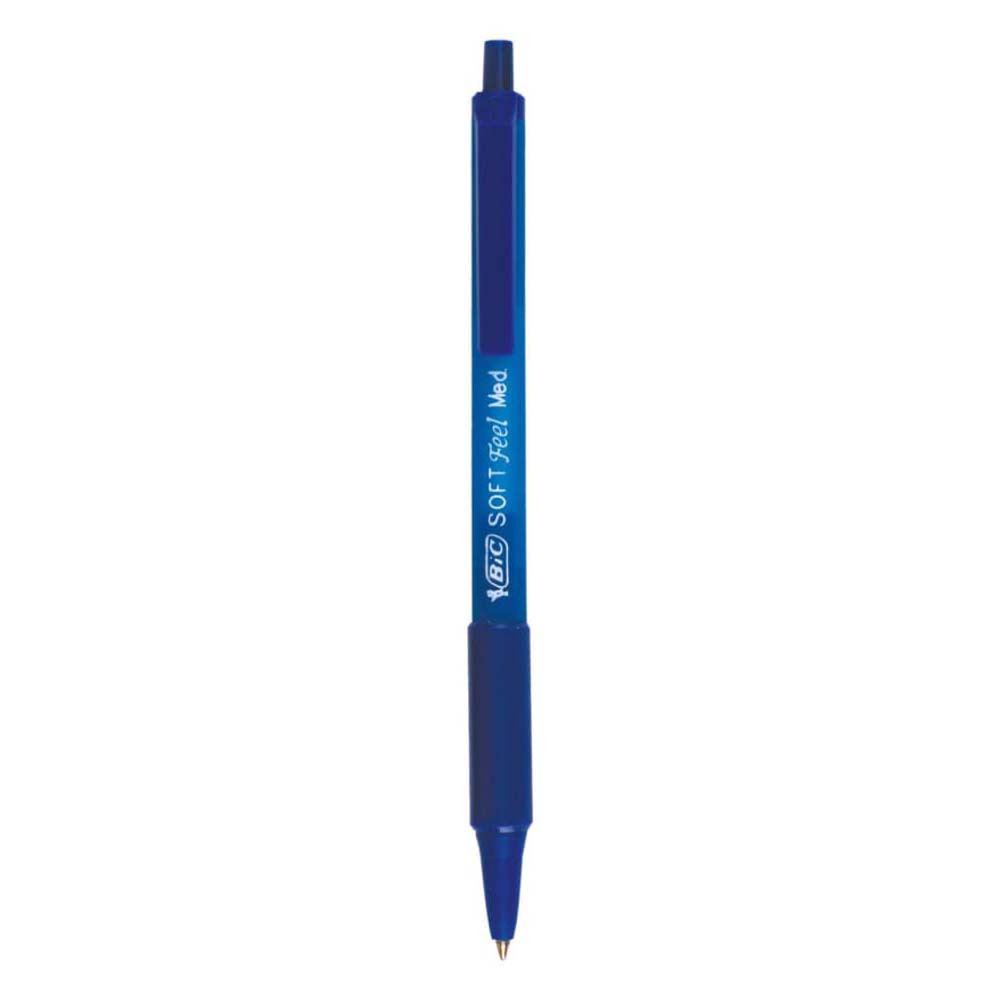 BIC Kugelschreiber Soft Feel Click Grip blau stehend