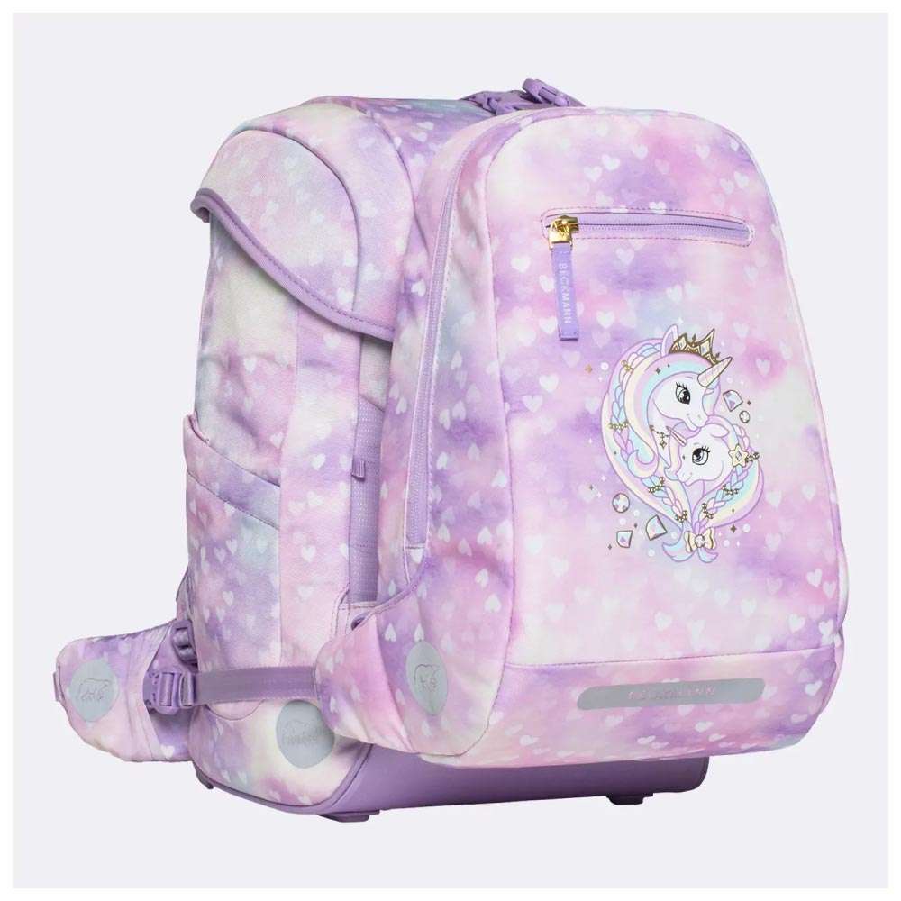 BECKMANN Schulranzen Set AIR PLUS 6 tlg - Princess Purple Schulranzen mit Sporttasche