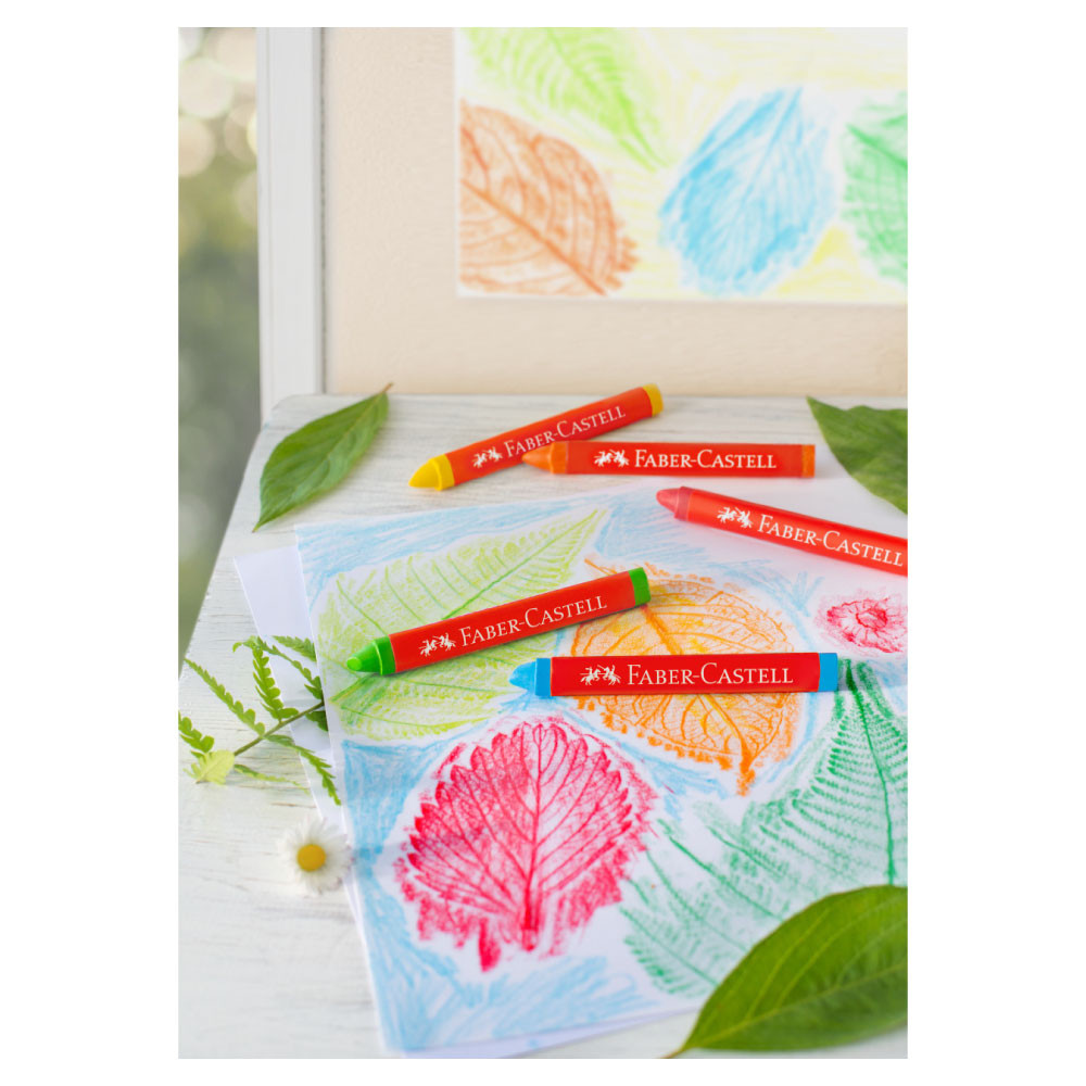 FABER-CASTELL Wachsmalkreide - wasserfest 12er Set malen