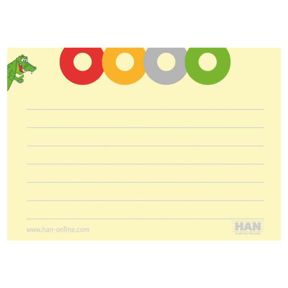 HAN Karteikarten 100 St. liniert gelb CROCO A7 einzeln