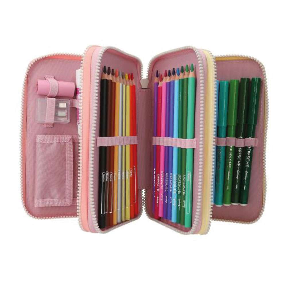 YLVI 3 Fach Federtasche Farbwolke