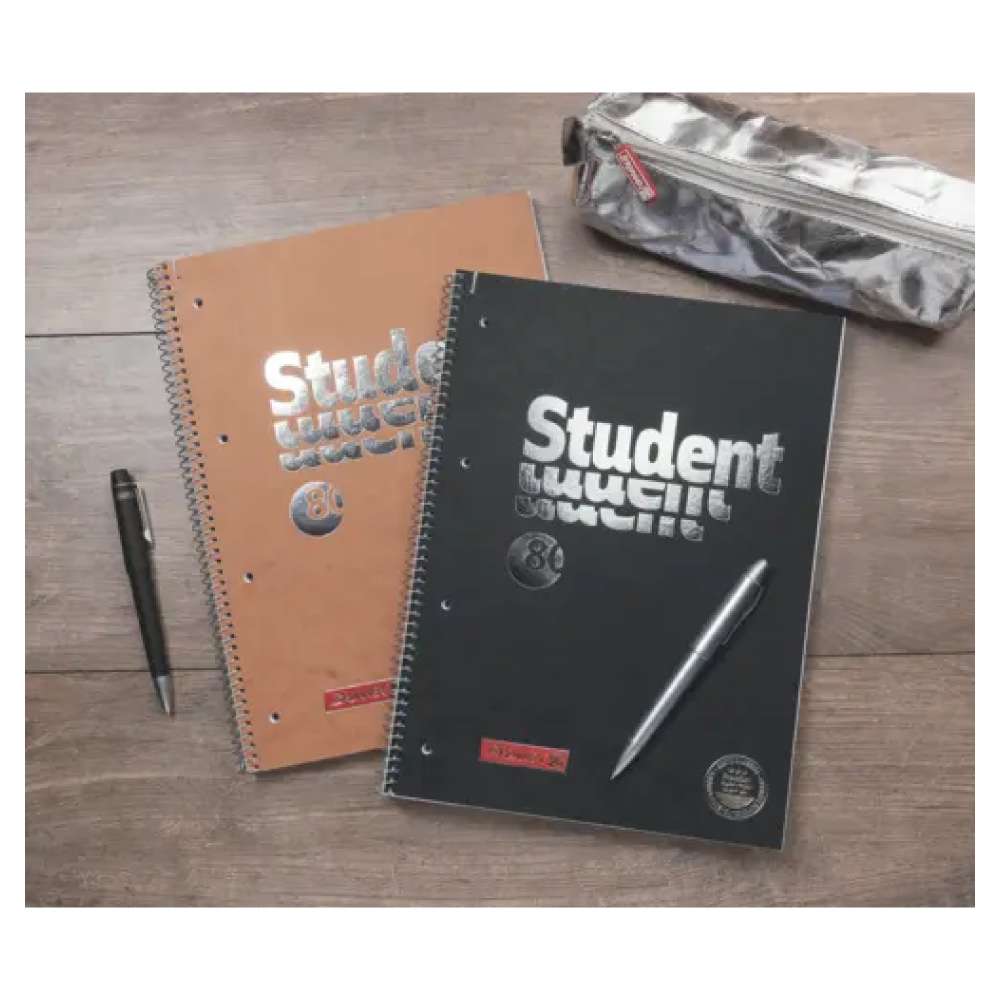 BRUNNEN Collegeblock Premium Student FACT!plus A4, Lineatur 27, 80 Blatt, schwarz Beispiel
