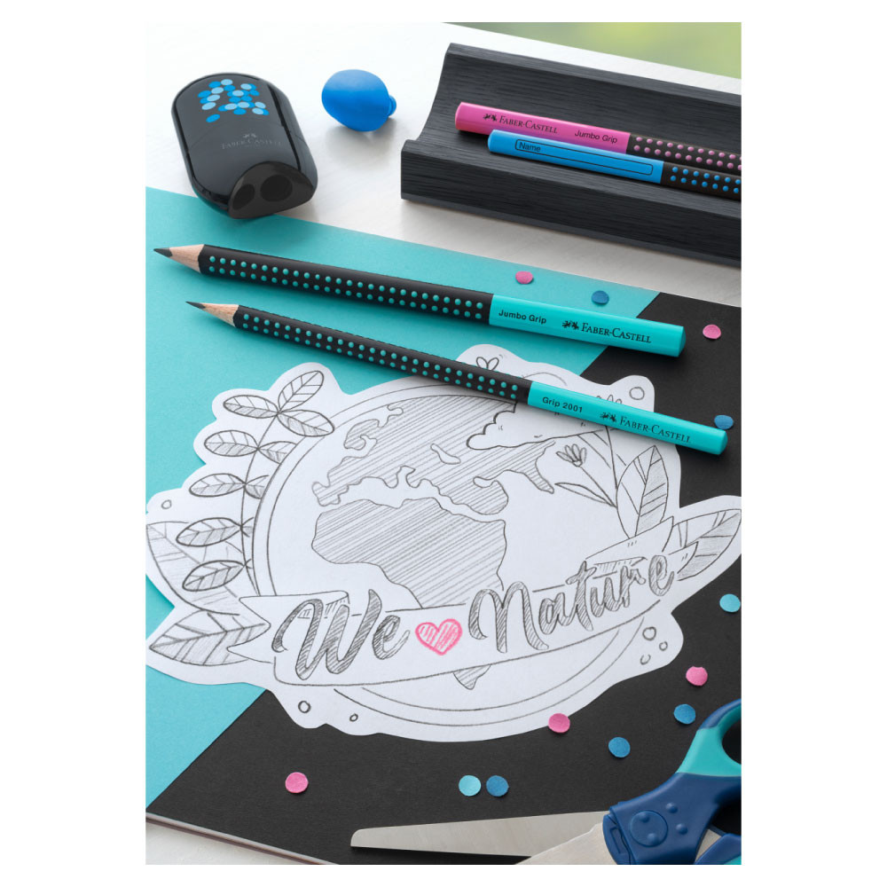 FABER-CASTELL Bleistift Jumbo Grip Two Tone schwarz-türkis Deko