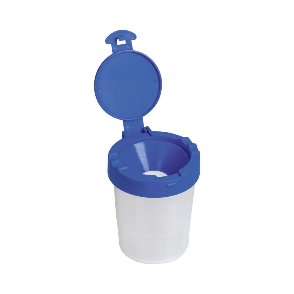 BRUNNEN Wasserbecher mit Deckel in blau und tulip - blau offen