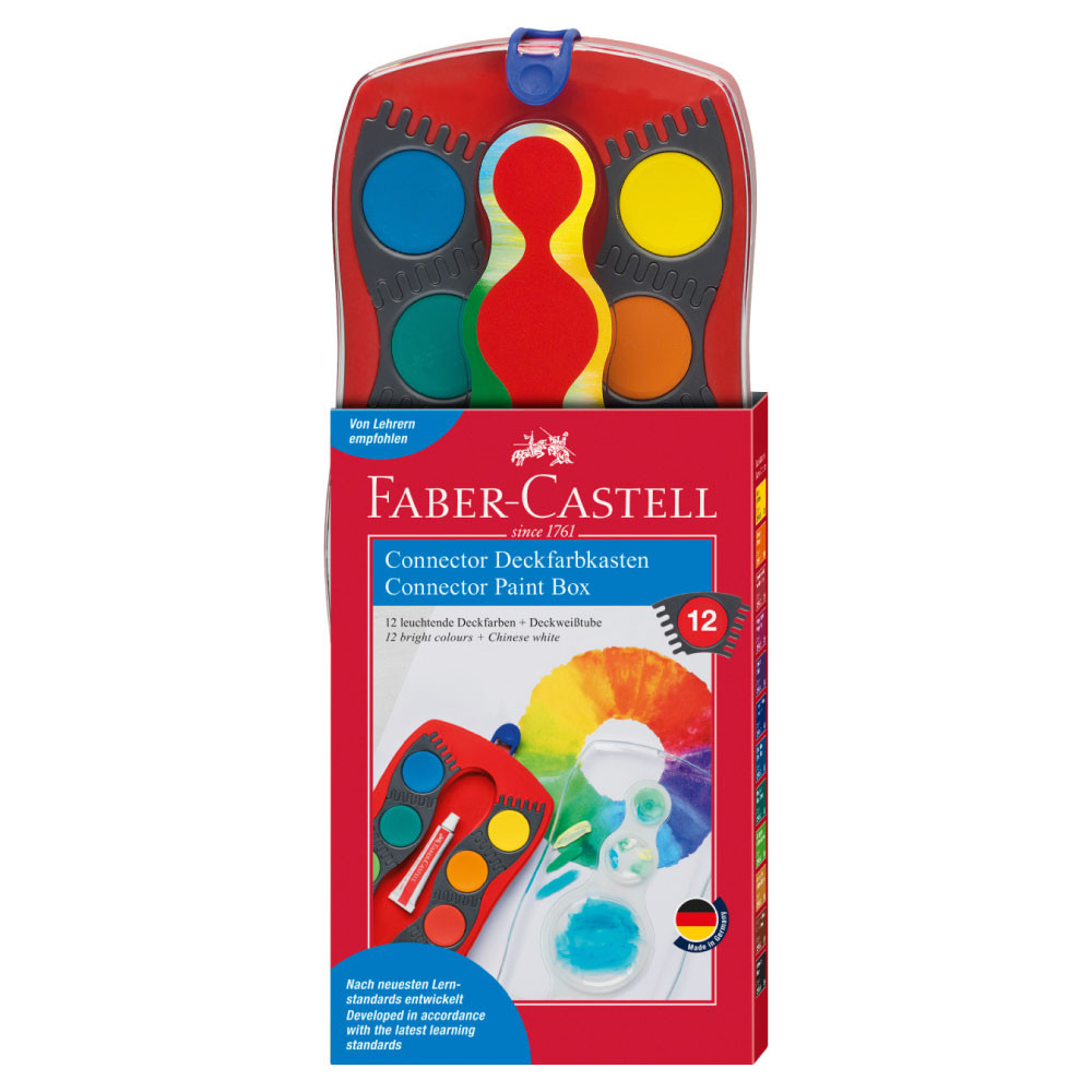 FABER-CASTELL Farbkasten Connector und Einzelfarben 12er Farben rot