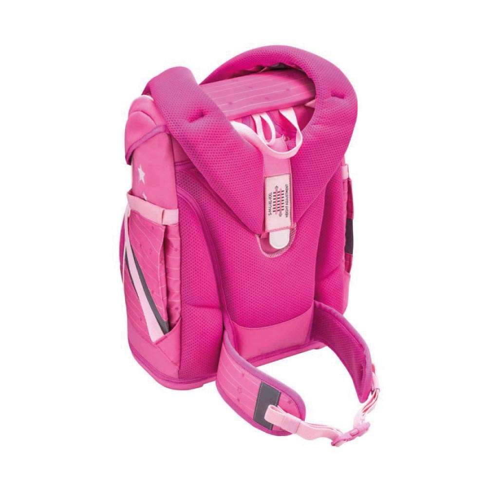 BELMIL Schulranzen SMARTY PLUS Set 5 tlg - Candy Rückansicht mit Tragegurt oben