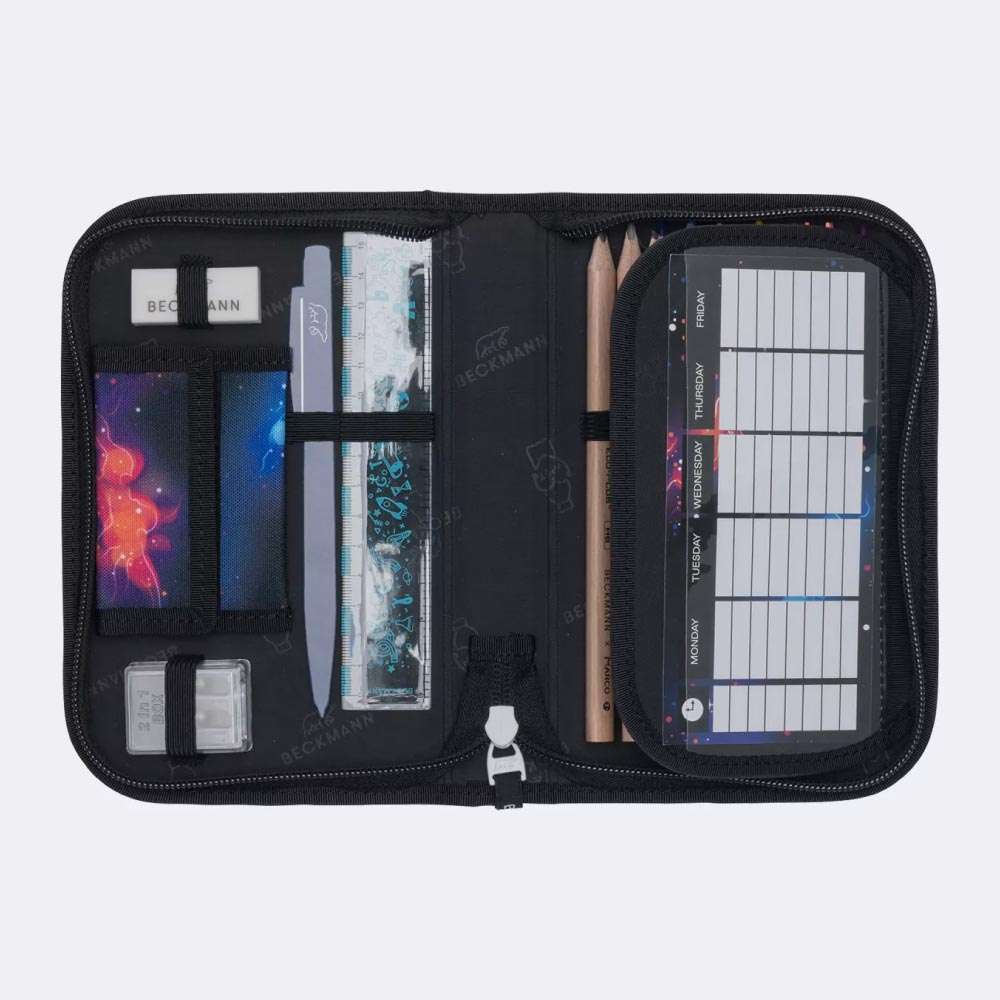 BECKMANN Schulranzen Set AIR PLUS 6 tlg - Ninja Elements Schüleretui halboffen