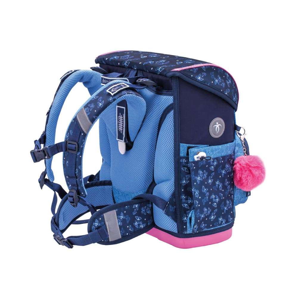 BELMIL Schulranzen COMPACT PLUS Set 5 tlg - Sapphire seitliche Rückansicht
