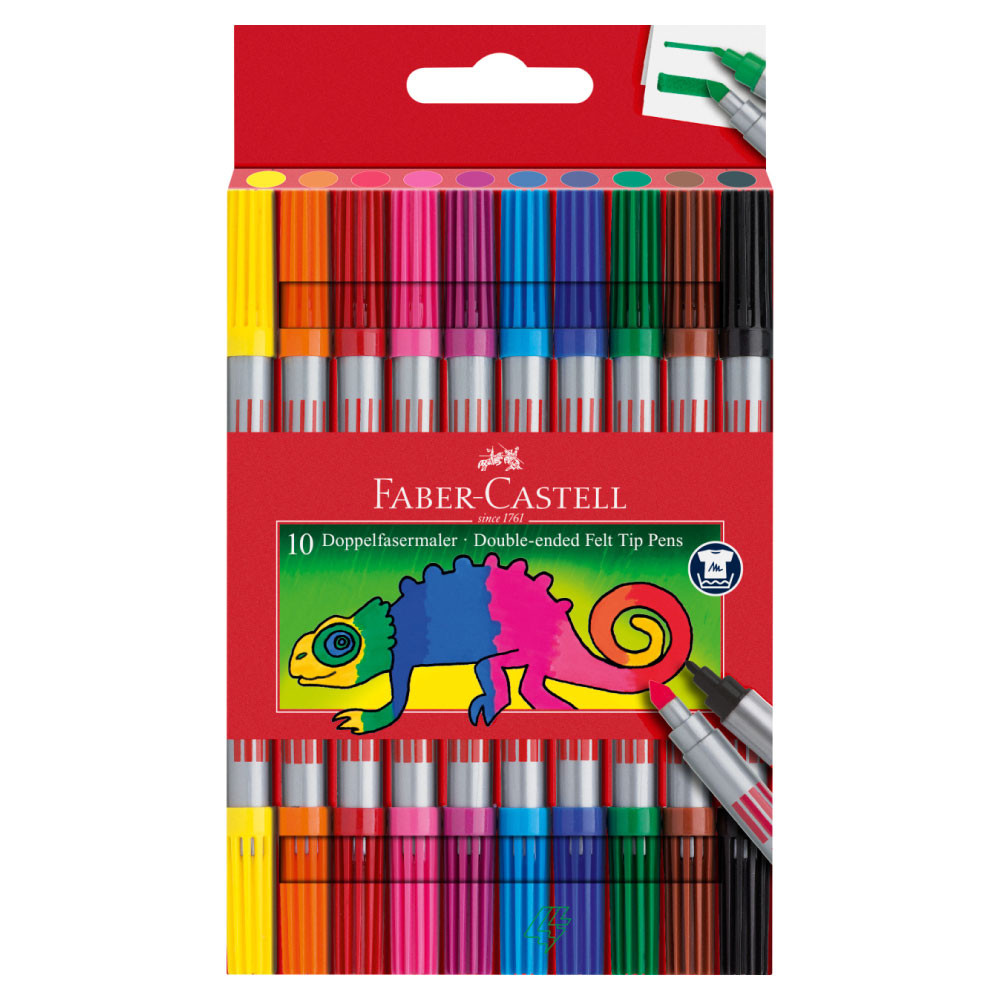 FABER-CASTELL Fasermaler - Filzstift Doppelfasermaler 10er Set