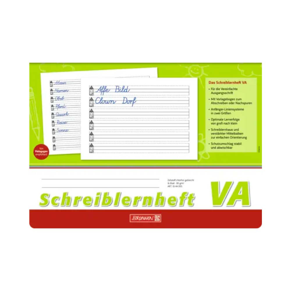 BRUNNEN Schreiblernheft in DIN-A4 - 16-Blatt - verschiedene Lineaturen - A4 quer Lineatur VA