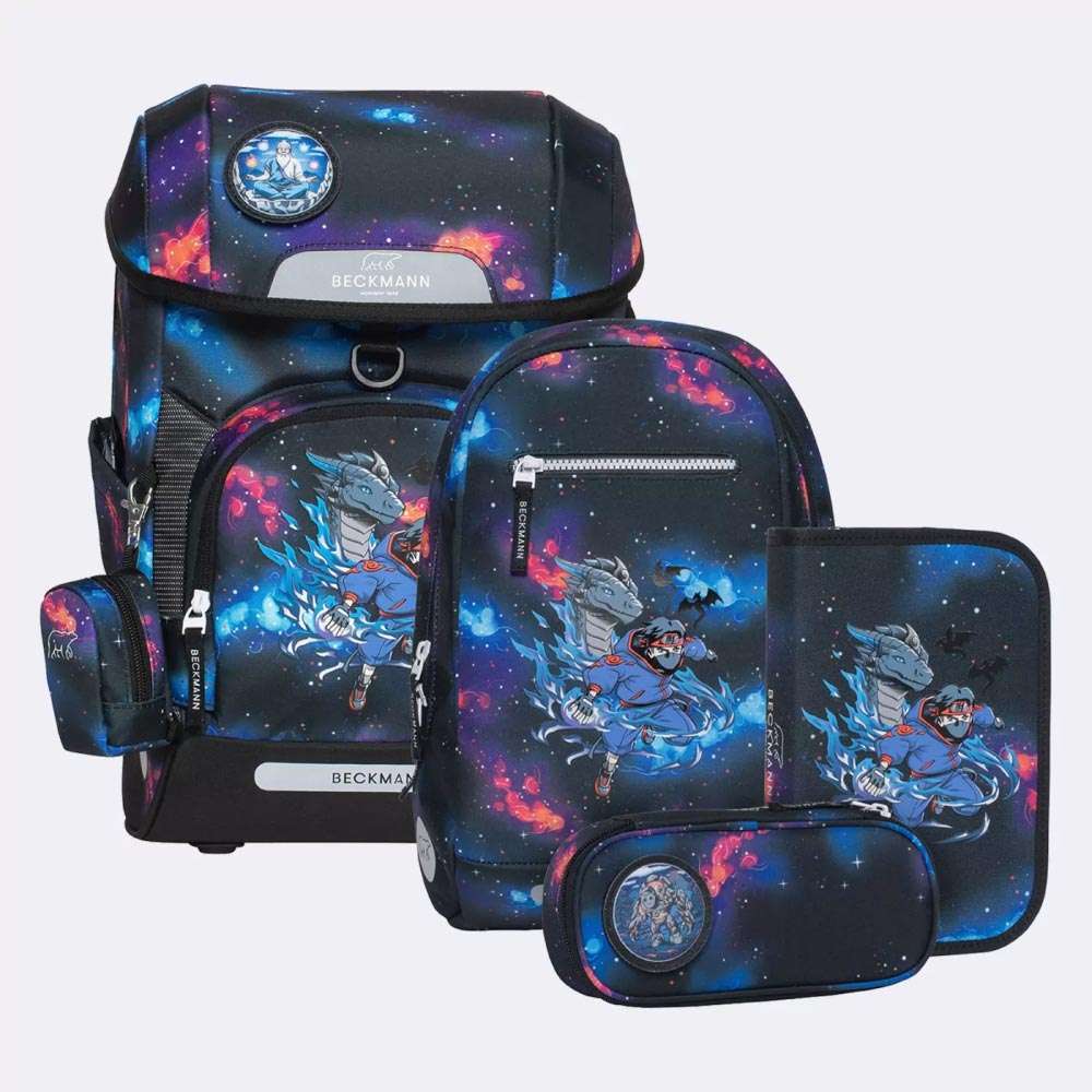 BECKMANN Schulranzen Set AIR PLUS 6 tlg - Ninja Elements