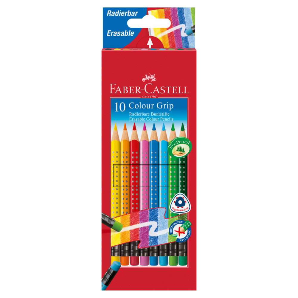 FABER CASTELL Farbstift mit Radierer 10er Set