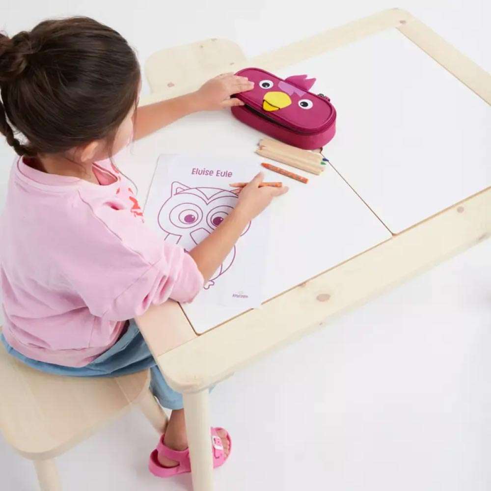 AFFENZAHN Mäppchen - Vogel Kind mit Mäppchen