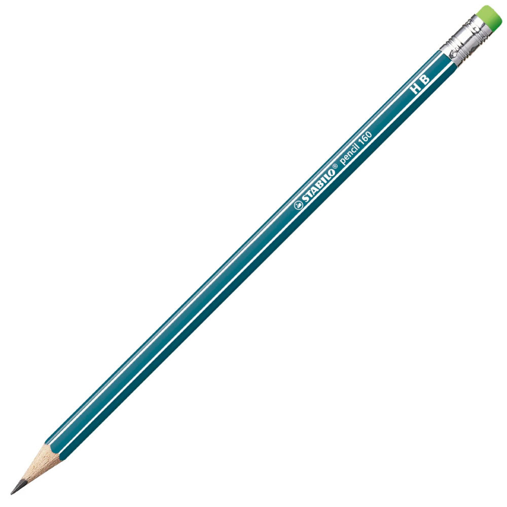 STABILO Schulbleistift  pencil 160 mit Radierer Einstelstift petrol