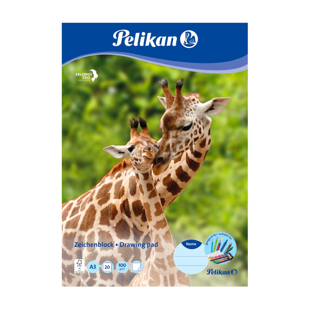 PELIKAN Zeichenblock DIN A3 20 Blatt Motiv Giraffe