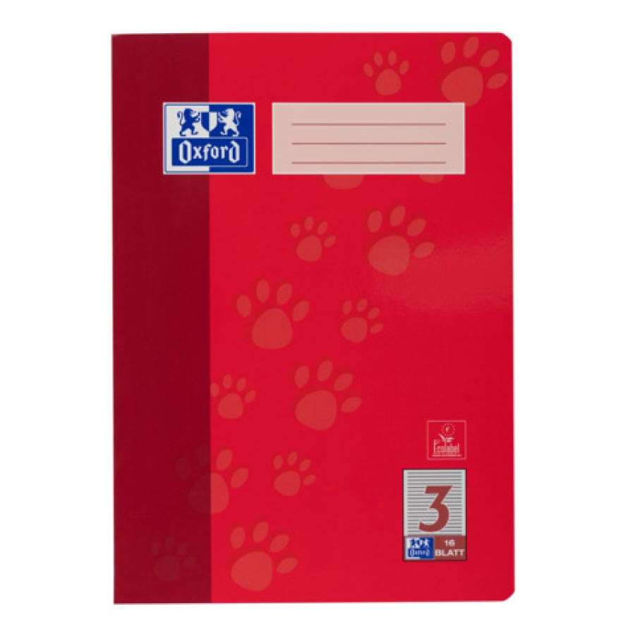 OXFORD Schulheft - Lineatur 3 liniert, DIN A4, 16 Blatt