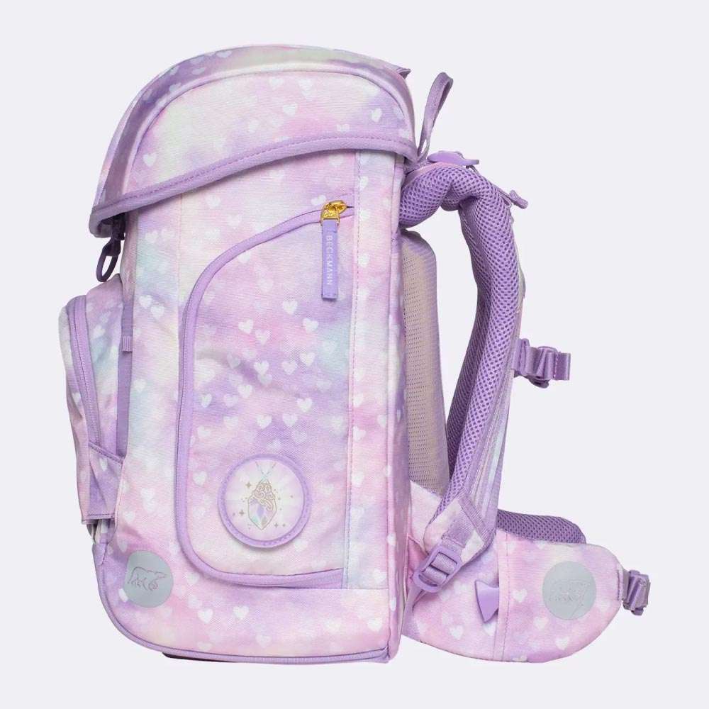 BECKMANN Schulranzen Set AIR PLUS 6 tlg - Princess Purple linke Seite