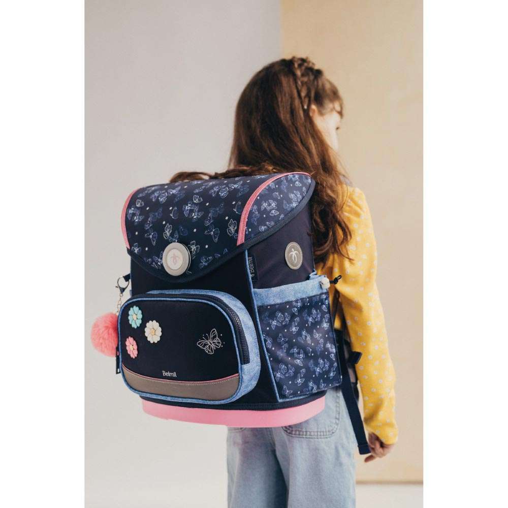 BELMIL Schulranzen COMPACT PLUS Set 5 tlg - Sapphire Kind mit Schulranzen