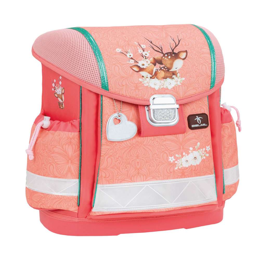 BELMIL Schulranzen CLASSY Set 4 tlg - Cute Doe seitliche Front