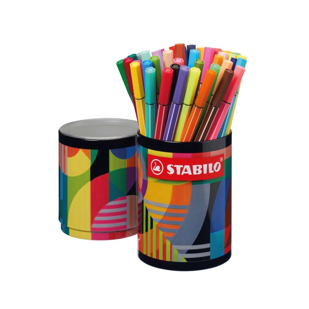 STABILO Premium Filzstift Pen 68 ARTY 45er Set Metallrunddose
