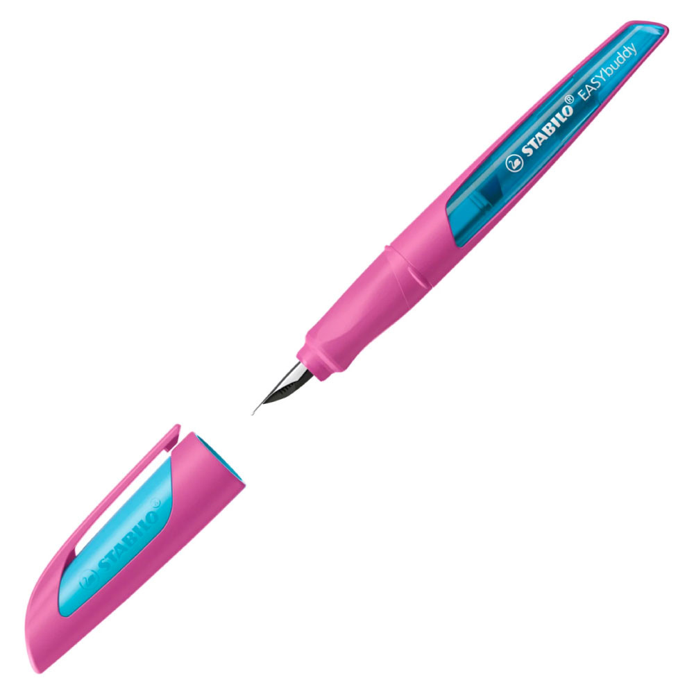 STABILO ergonomischer Schulfüller EASYbuddy FRESH Edition pink/hellblau offene Kappe