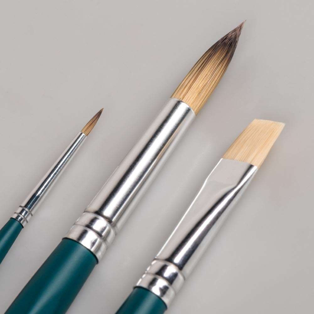 BRUNNEN - Kunsthaarpinsel „Synthetics Plus“ rund | 2 - Nahansicht im Set