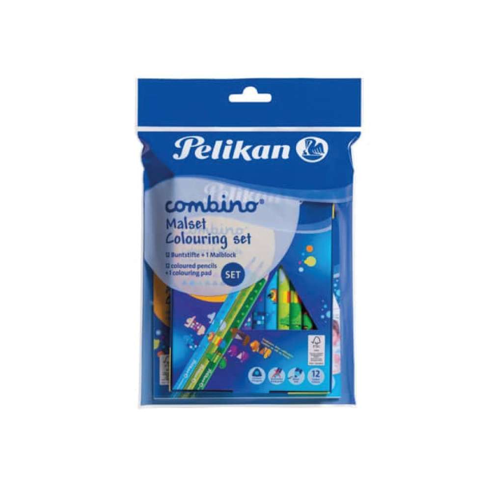 PELIKAN Buntstifte Combino 12er Set + Malbuch