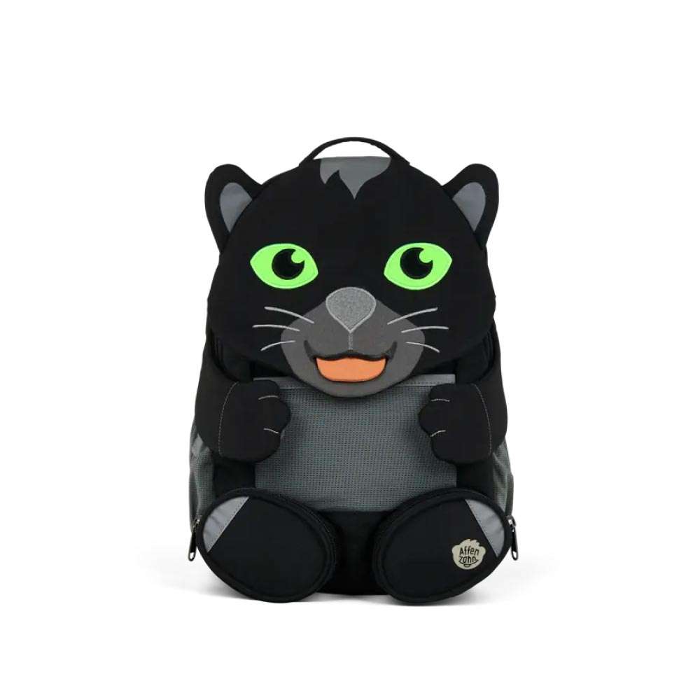 AFFENZAHN Rucksack GROßE FREUNDE - schwarzer Panther Front