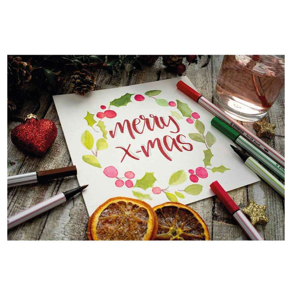 STABILO Premium-Filzstift Pen 68 brush Blatt Dekoration