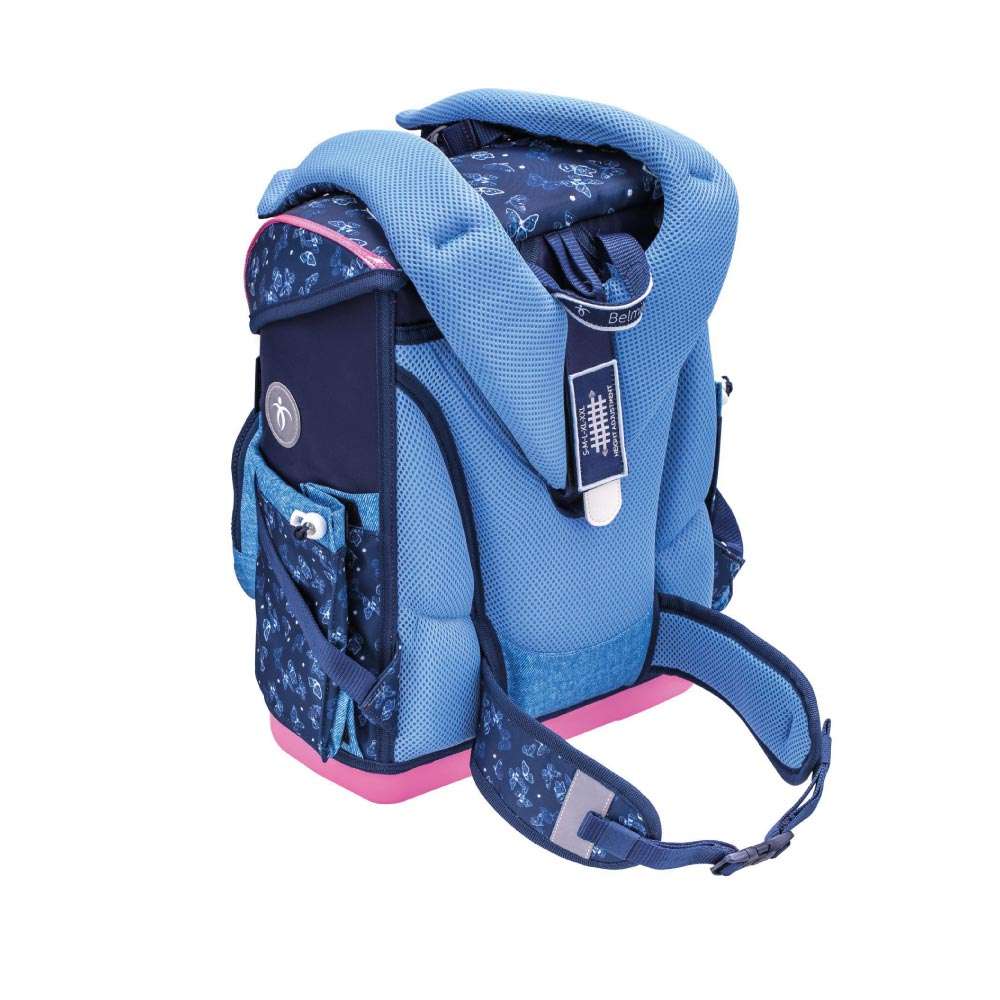 BELMIL Schulranzen COMPACT PLUS Set 5 tlg - Sapphire Rückansicht mit Tragegurt oben