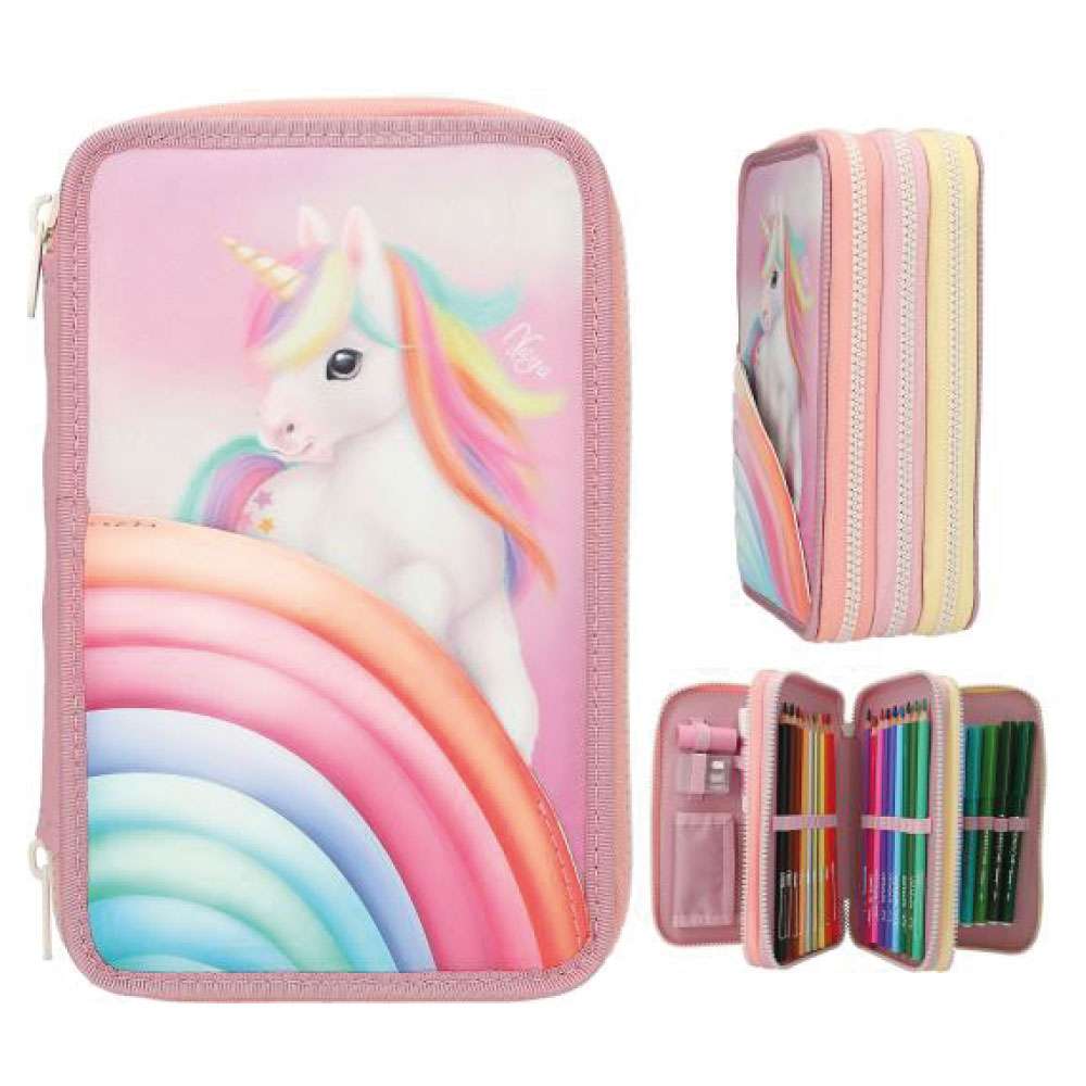 YLVI 3 Fach Federtasche Farbwolke