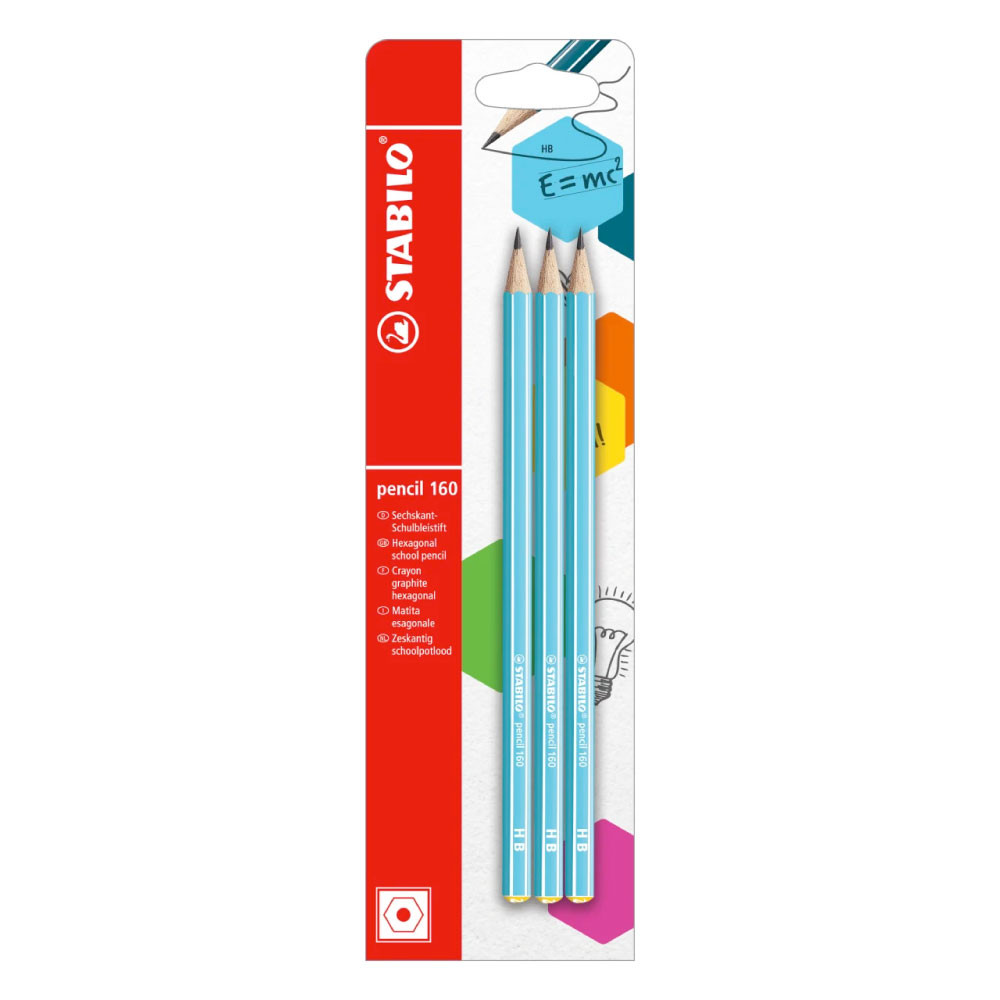 STABILO Schulbleistift pencil 160 3er Set blau