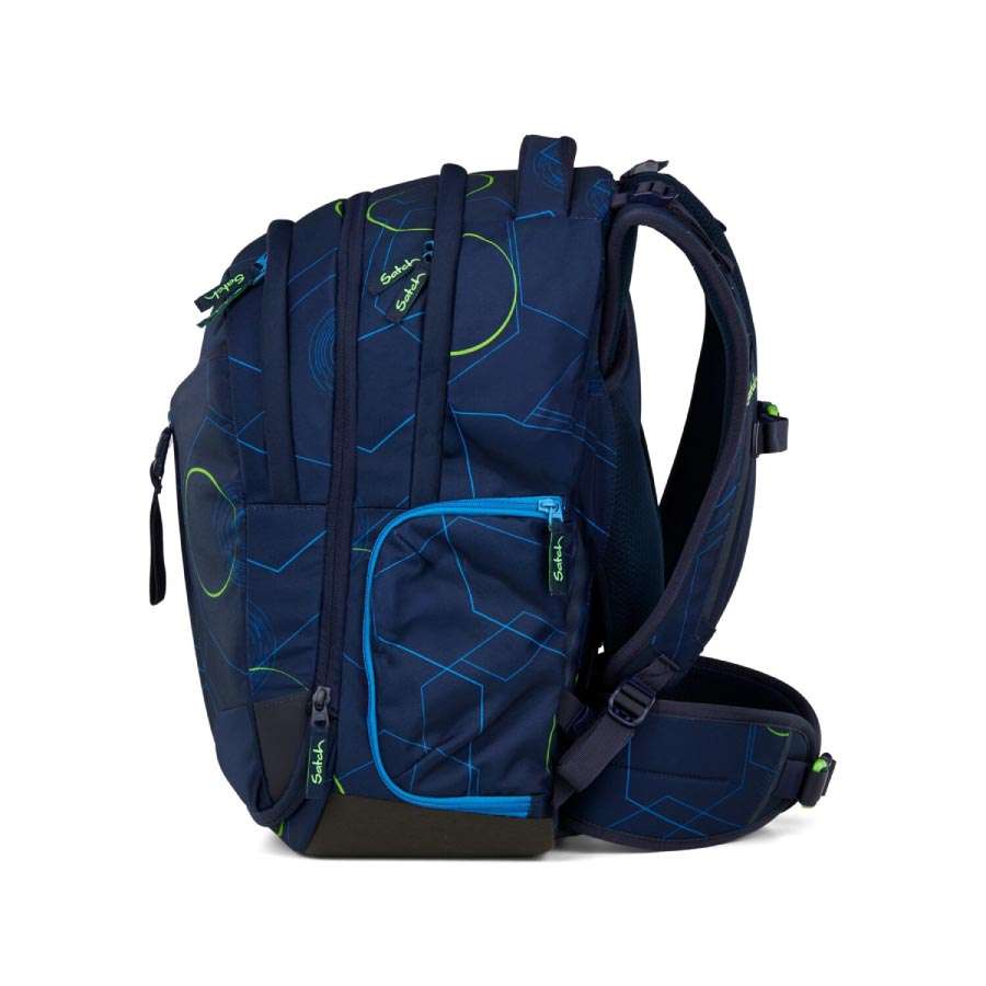SATCH Schulrucksack MATCH (Modell 2025) - Blue Tech seitlich links
