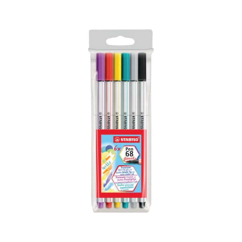 STABILO Premium-Filzstift Pen 68 brush 6er Set