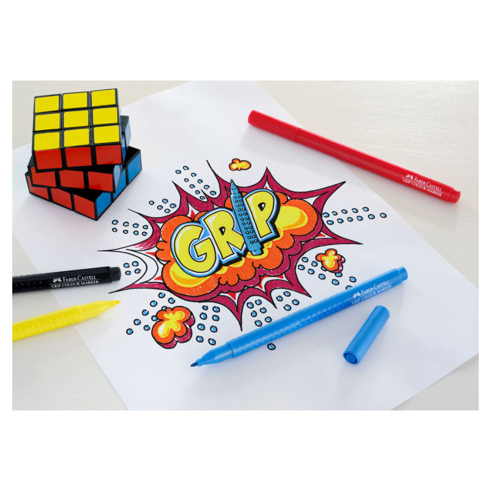 FABER-CASTELL Fasermaler - Filzstift Grip 20er Set malen