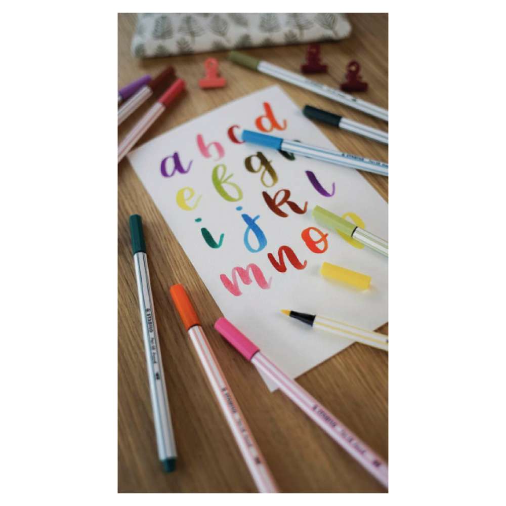 STABILO Premium-Filzstift Pen 68 brush ARTY Schreibtisch malen und schreiben